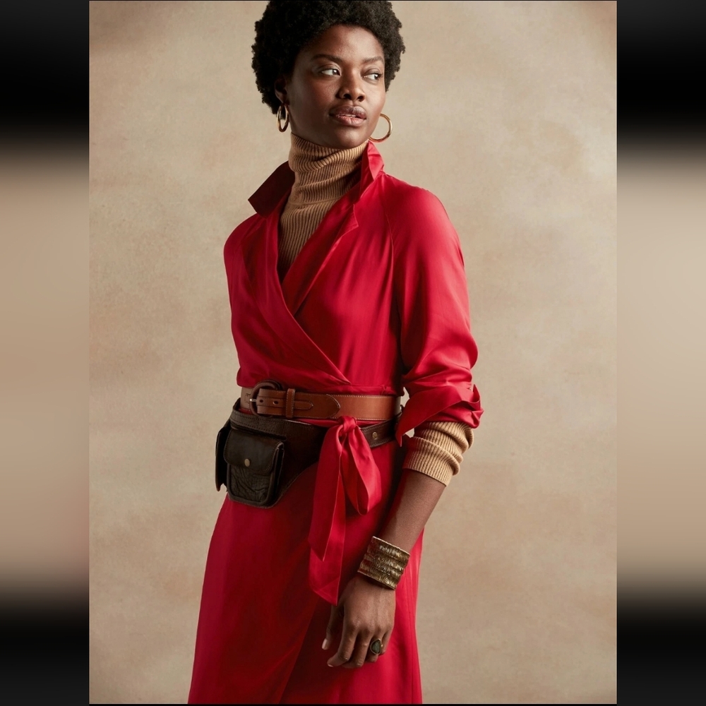 NWT Banana Republic Blazer Wrap Dress In Red Sunset